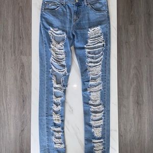 Levi Destroyed Boyfriend Skinny Fit Jeans